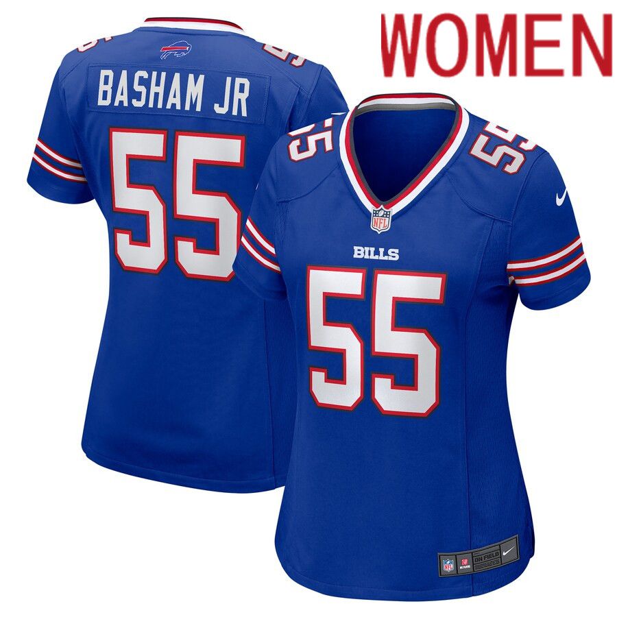 Women Buffalo Bills #55 Boogie Basham Nike Royal Game Player NFL Jersey